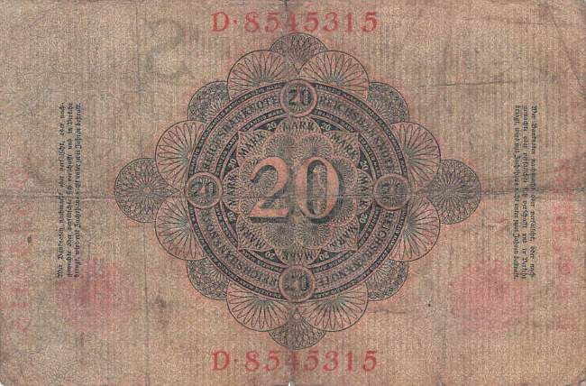 20 Mark 1909 ro.37 S/D